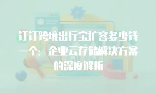 钉钉跨境出行宝扩容多少钱一个：企业云存储解决方案的深度解析