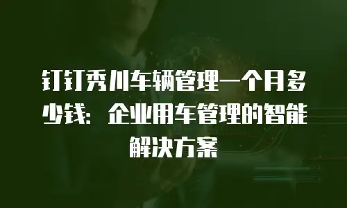 钉钉秀川车辆管理一个月多少钱：企业用车管理的智能解决方案
