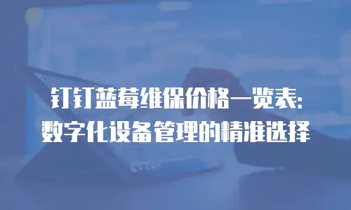 钉钉蓝莓维保价格一览表：数字化设备管理的精准选择