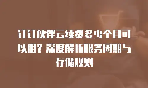 钉钉伙伴云续费多少个月可以用？深度解析服务周期与存储规则