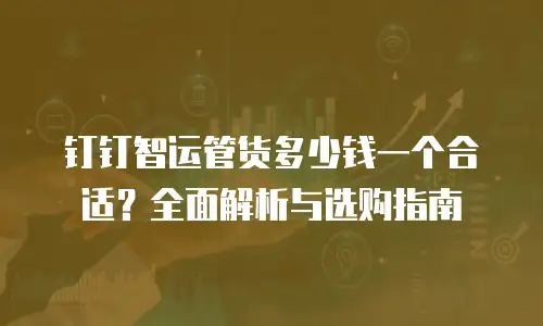 钉钉智运管货多少钱一个合适？全面解析与选购指南