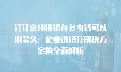 钉钉金蝶进销存多少钱可以用多久：企业进销存解决方案的全面解析