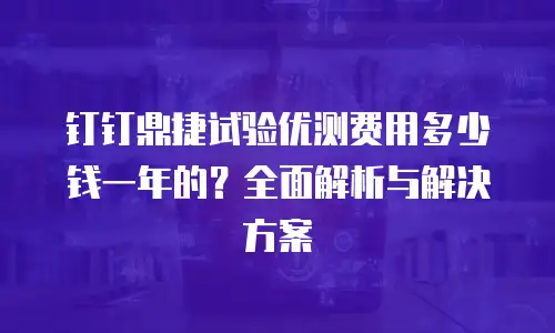 钉钉鼎捷试验优测费用多少钱一年的？全面解析与解决方案