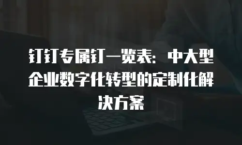 钉钉专属钉一览表：中大型企业数字化转型的定制化解决方案