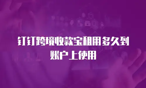 钉钉跨境收款宝租用多久到账户上使用
