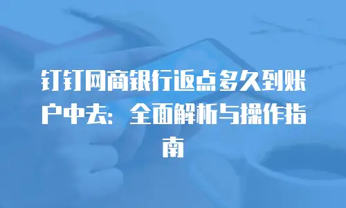 钉钉网商银行返点多久到账户中去：全面解析与操作指南