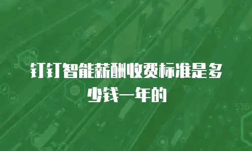 钉钉智能薪酬收费标准是多少钱一年的