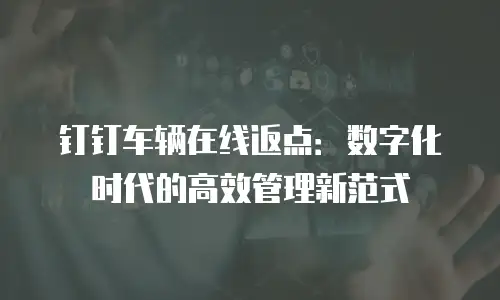 钉钉车辆在线返点：数字化时代的高效管理新范式