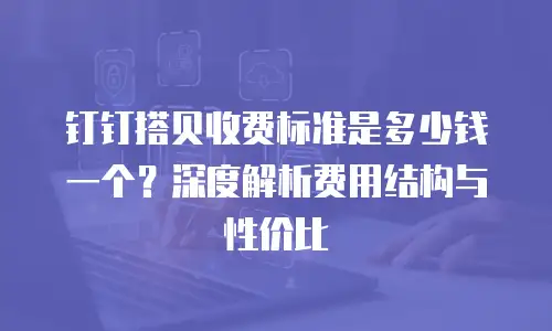 钉钉搭贝收费标准是多少钱一个？深度解析费用结构与性价比