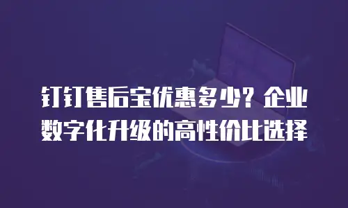 钉钉售后宝优惠多少？企业数字化升级的高性价比选择