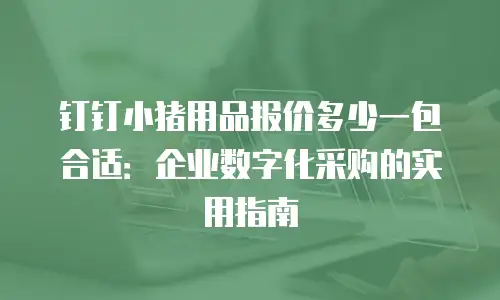 钉钉小猪用品报价多少一包合适：企业数字化采购的实用指南