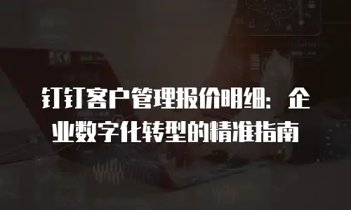 钉钉客户管理报价明细：企业数字化转型的精准指南