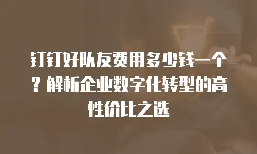 钉钉好队友费用多少钱一个？解析企业数字化转型的高性价比之选