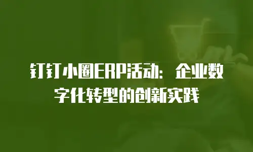 钉钉小圈ERP活动：企业数字化转型的创新实践