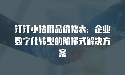 钉钉小猪用品价格表：企业数字化转型的阶梯式解决方案