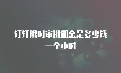 钉钉限时审批佣金是多少钱一个小时