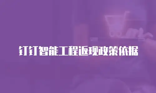 钉钉智能工程返现政策依据