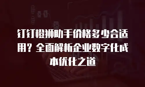 钉钉橙狮助手价格多少合适用？全面解析企业数字化成本优化之道