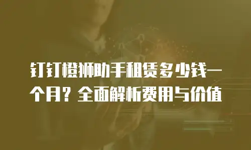 钉钉橙狮助手租赁多少钱一个月？全面解析费用与价值
