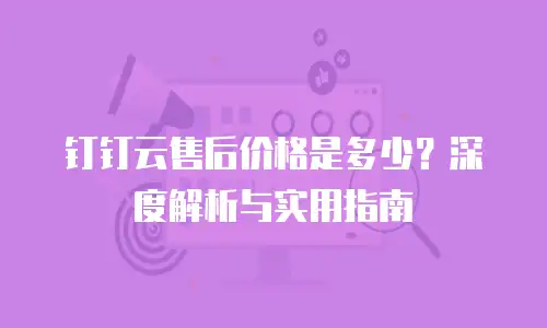 钉钉云售后价格是多少？深度解析与实用指南