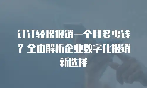 钉钉轻松报销一个月多少钱？全面解析企业数字化报销新选择