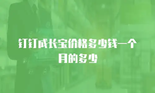 钉钉成长宝价格多少钱一个月的多少