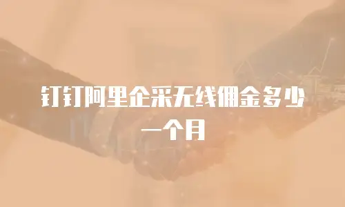 钉钉阿里企采无线佣金多少一个月