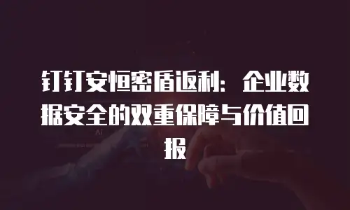 钉钉安恒密盾返利：企业数据安全的双重保障与价值回报