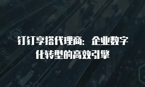 钉钉享搭代理商：企业数字化转型的高效引擎