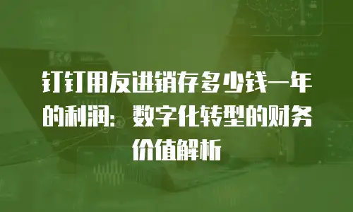 钉钉用友进销存多少钱一年的利润：数字化转型的财务价值解析