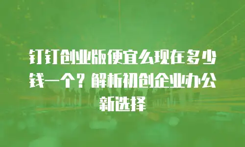 钉钉创业版便宜么现在多少钱一个？解析初创企业办公新选择