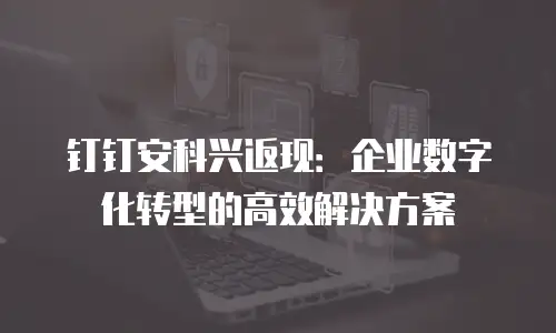钉钉安科兴返现：企业数字化转型的高效解决方案