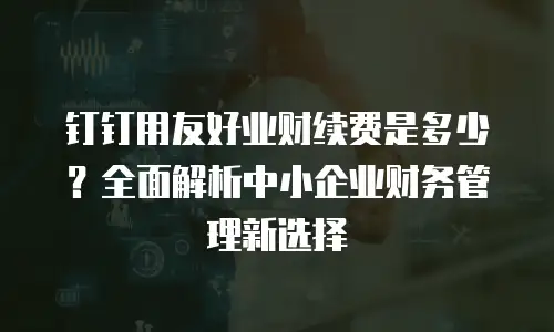 钉钉用友好业财续费是多少？全面解析中小企业财务管理新选择