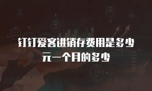 钉钉爱客进销存费用是多少元一个月的多少