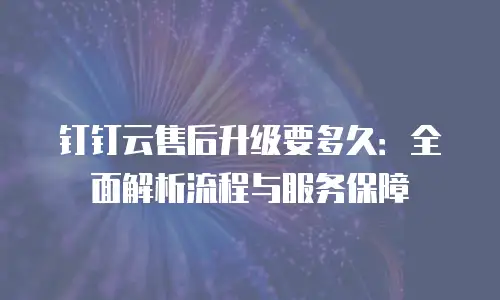 钉钉云售后升级要多久：全面解析流程与服务保障