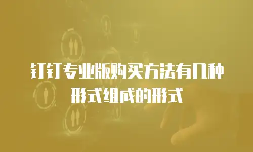 钉钉专业版购买方法有几种形式组成的形式