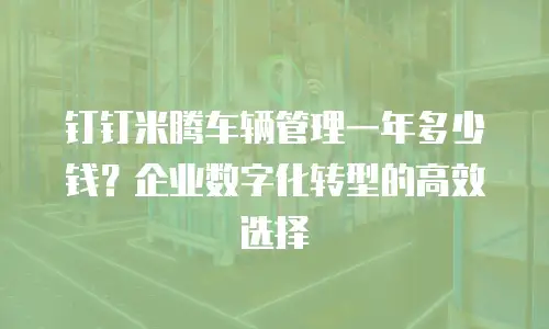 钉钉米腾车辆管理一年多少钱？企业数字化转型的高效选择