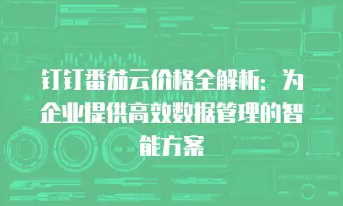 钉钉番茄云价格全解析：为企业提供高效数据管理的智能方案