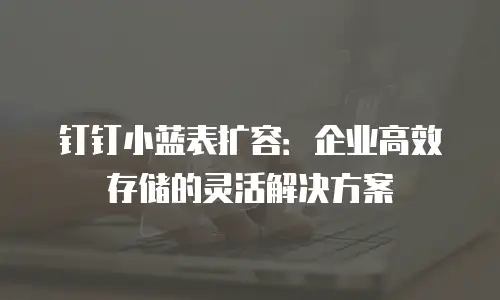 钉钉小蓝表扩容：企业高效存储的灵活解决方案
