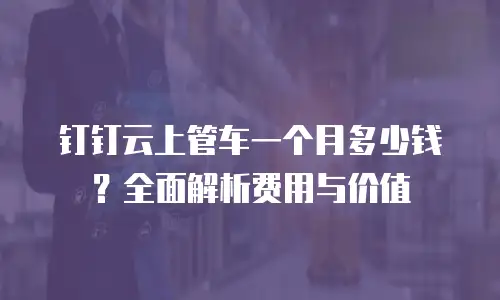钉钉云上管车一个月多少钱？全面解析费用与价值