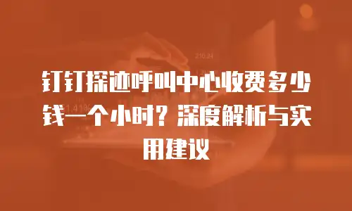 钉钉探迹呼叫中心收费多少钱一个小时？深度解析与实用建议
