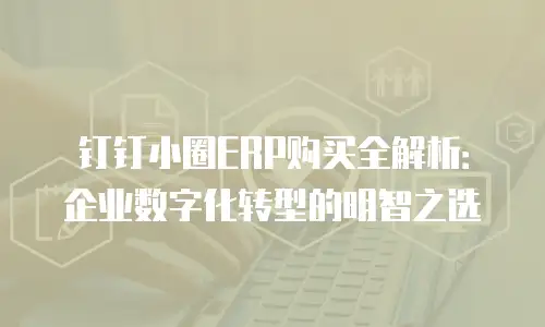 钉钉小圈ERP购买全解析：企业数字化转型的明智之选