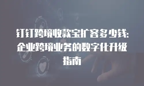 钉钉跨境收款宝扩容多少钱：企业跨境业务的数字化升级指南