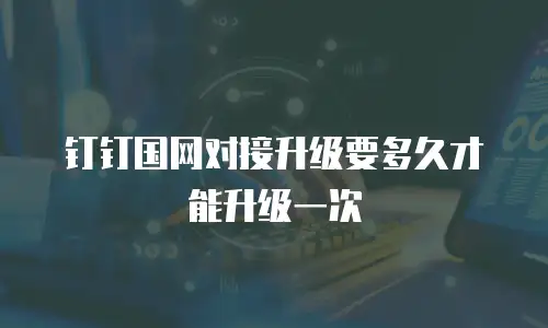 钉钉国网对接升级要多久才能升级一次