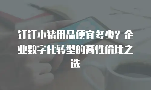 钉钉小猪用品便宜多少？企业数字化转型的高性价比之选