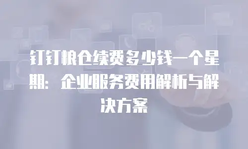 钉钉粮仓续费多少钱一个星期：企业服务费用解析与解决方案