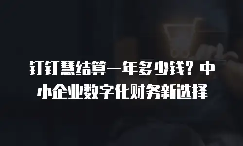 钉钉慧结算一年多少钱？中小企业数字化财务新选择