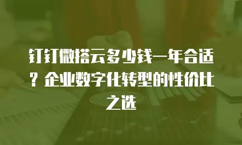 钉钉微搭云多少钱一年合适？企业数字化转型的性价比之选
