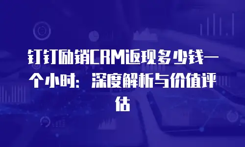 钉钉励销CRM返现多少钱一个小时：深度解析与价值评估