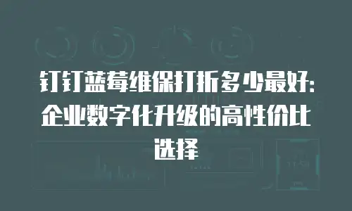 钉钉蓝莓维保打折多少最好：企业数字化升级的高性价比选择